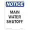 Signmission OSHA Notice, 5" Height, Main Water Shutoff Sign, 5" X 3.5", Portrait OS-NS-D-35-V-14101 - alternate 1
